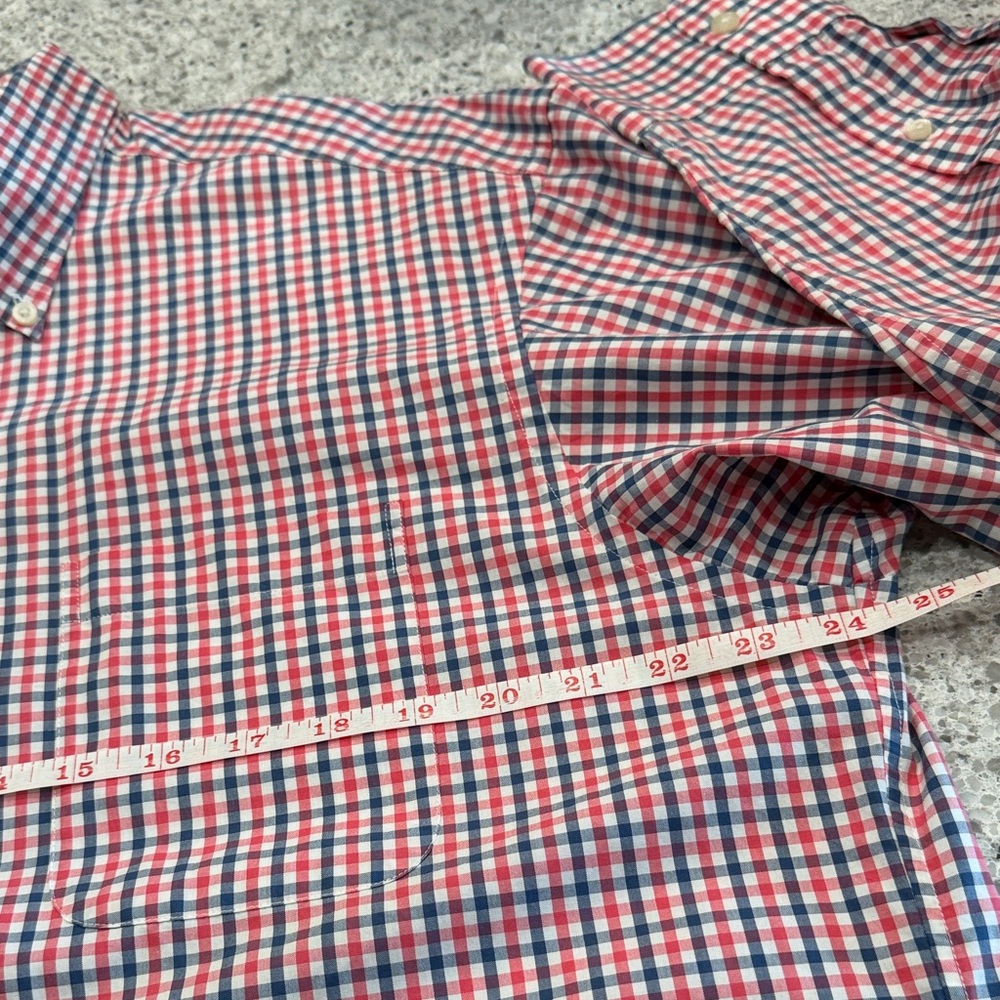 Vineyard Vines Red and Blue Checkered Murray Shirt Mens Large 100% Cotton - Picture 3 of 5